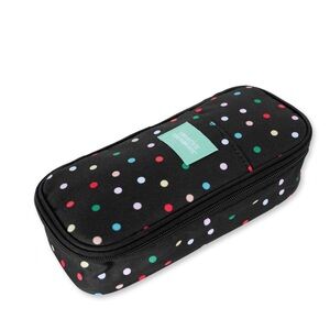 Kids Black Polka Dot Pencil Case - Multicolor Dots